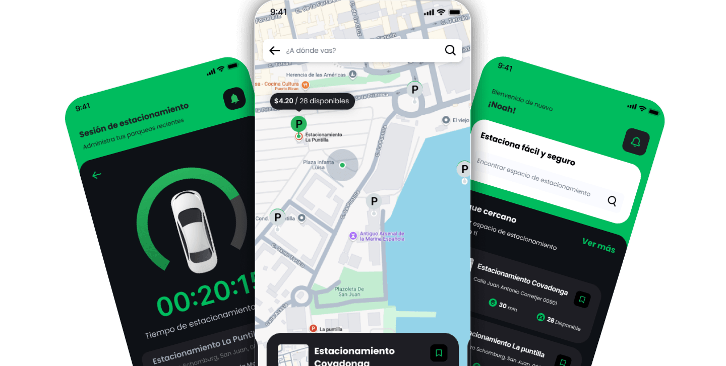 MoviPass App Interface - Parking and Payment Solutions